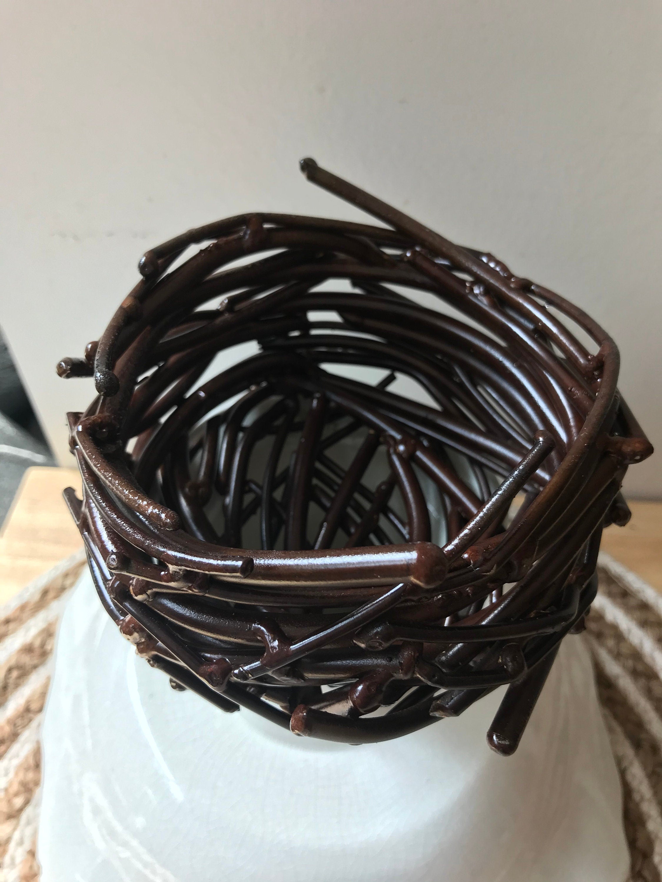 Metal Birds Nest, Decorative Twig Nest