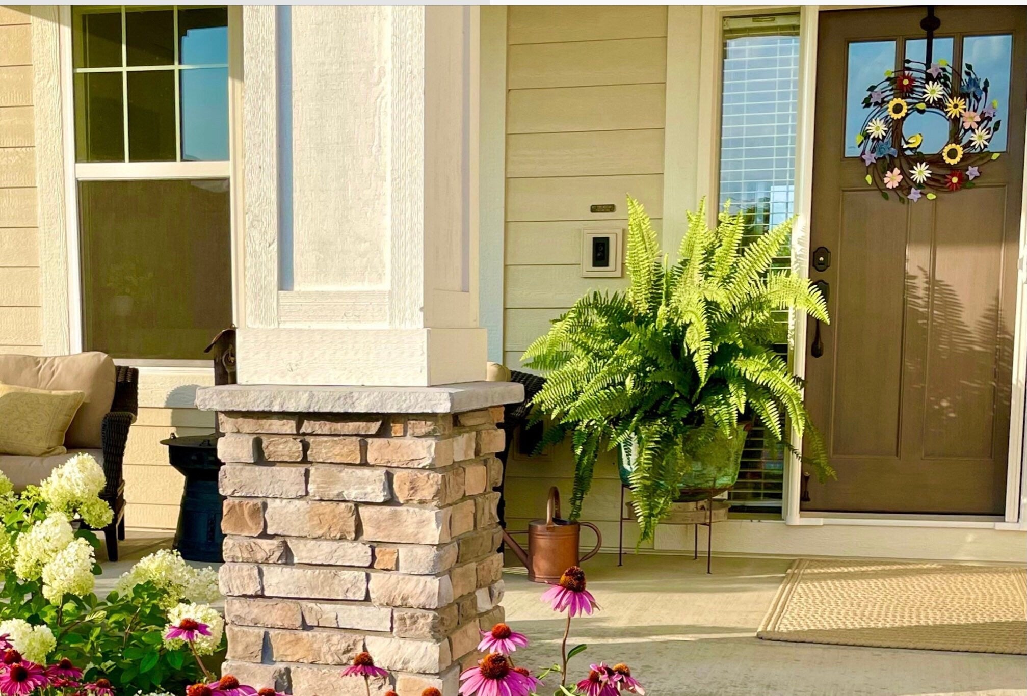 Hand Painted Metal Floral Wreath, Original Door Decor