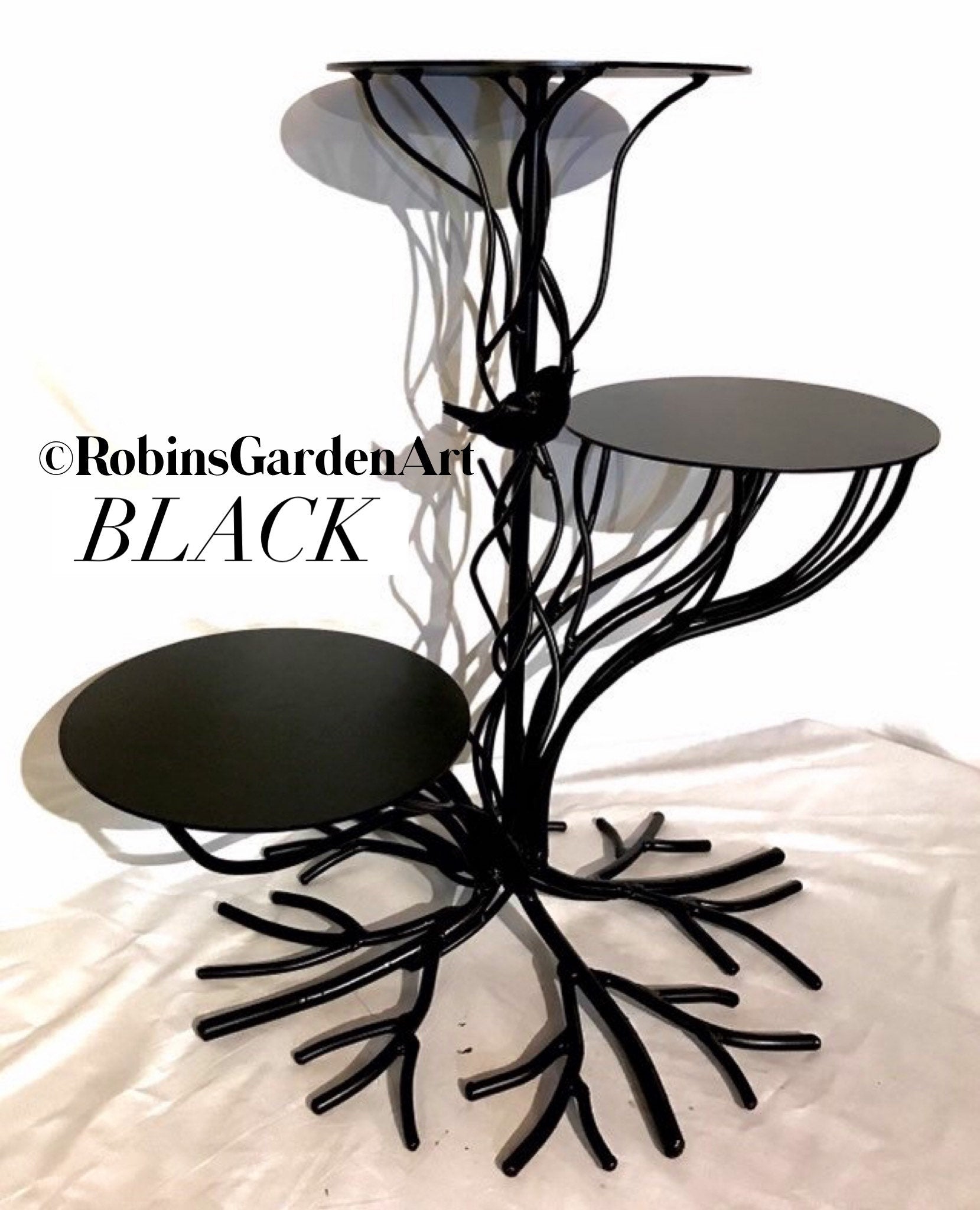 Hand Crafted Three Tier Cake Stand: Tree of Life Design