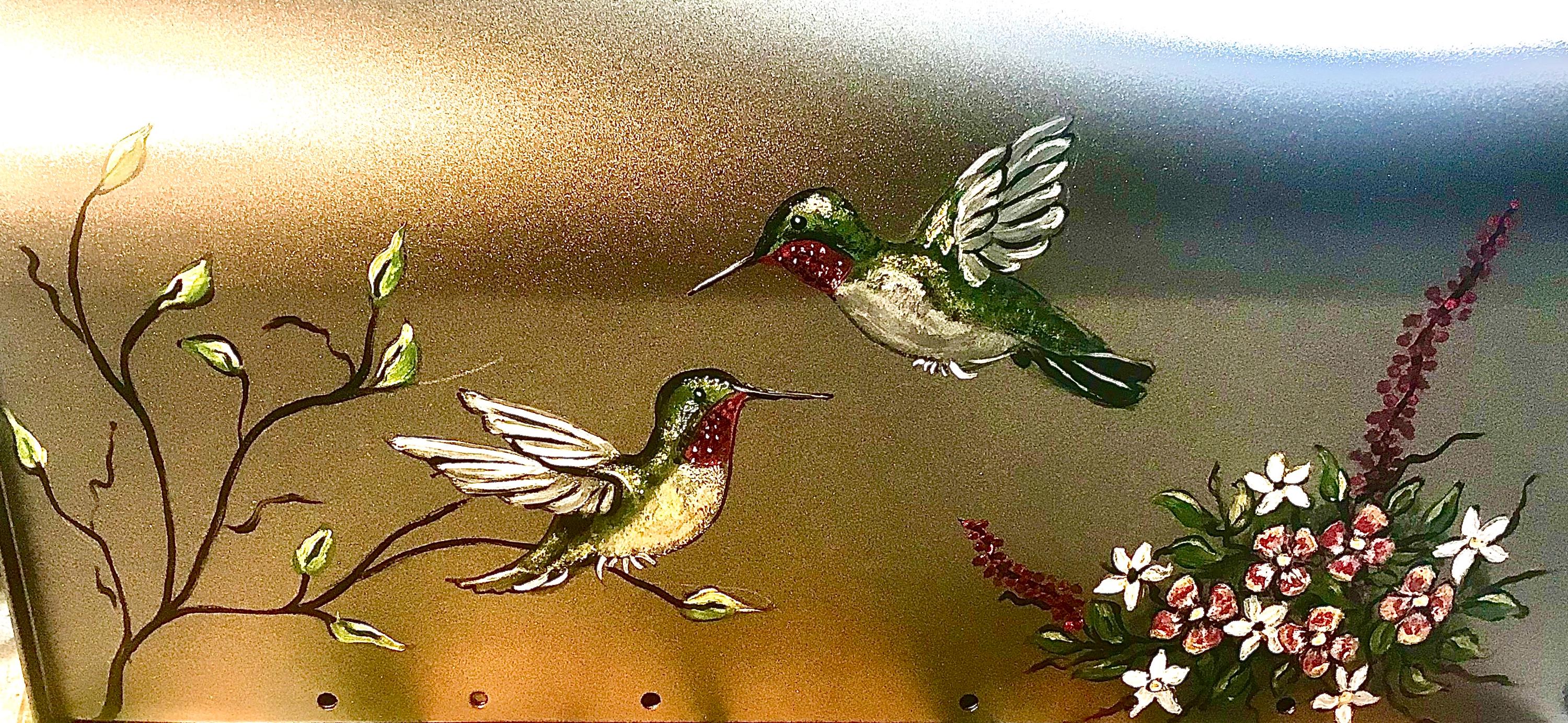 Birds Mailbox, Hand painted, Custom Address, Standard Size