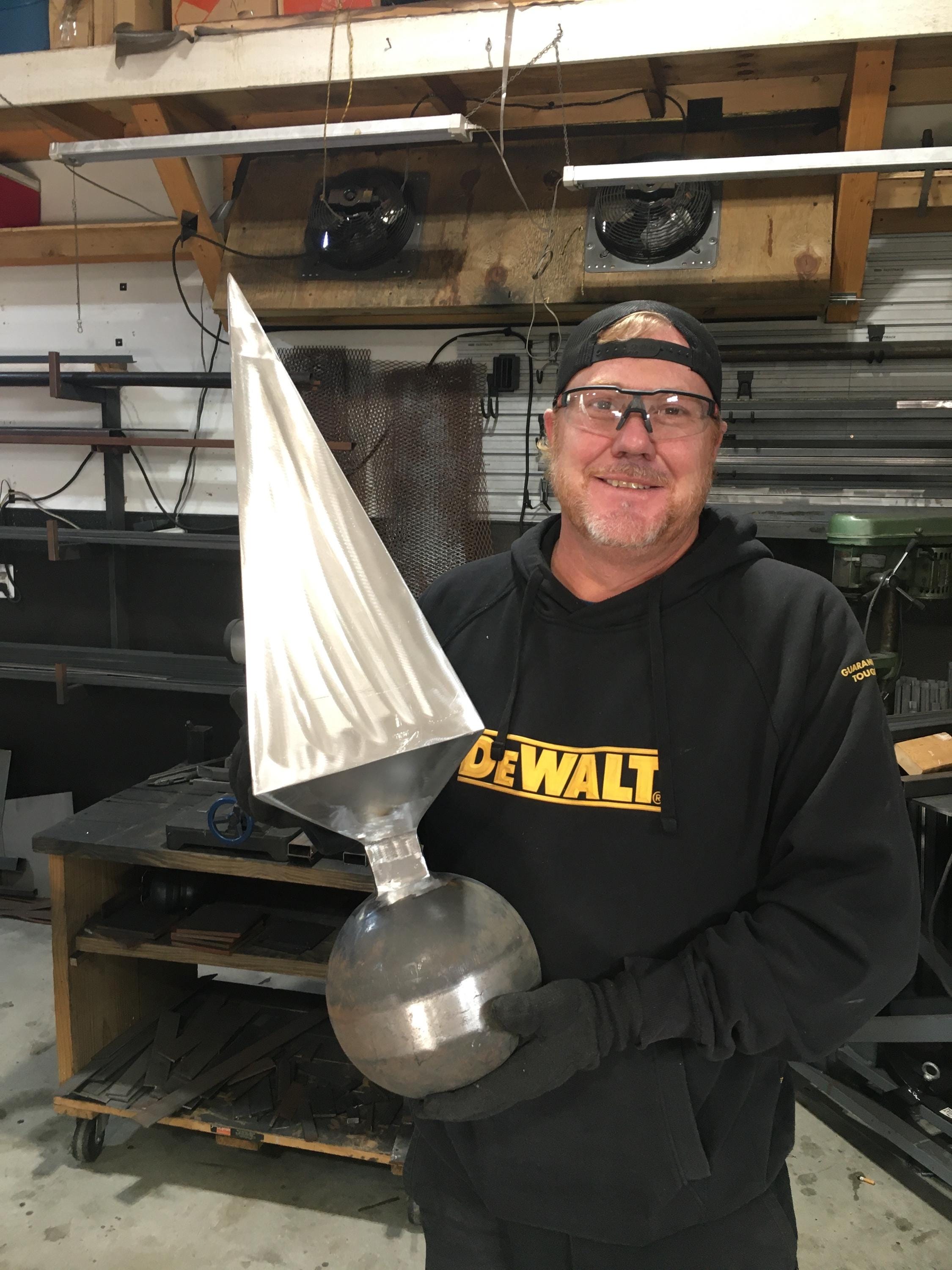 Steel 40 Inch Finial, Handcrafted Cupola Finial, Original Artisan Design, Steel Home Accents