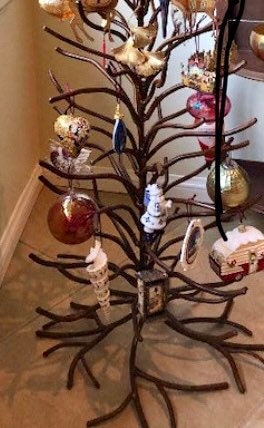 Metal Ornament Tree, Original Twig Tree, Four Foot Tall.