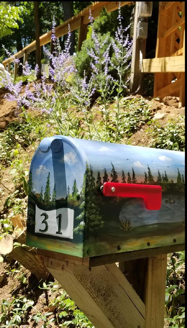 Fishermans Mailbox, Lake Cabin Mailbox, Hand Painted, Standard Size