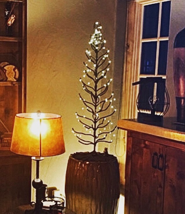 Metal Ornament Tree, Original Twig Tree, Four Foot Tall.