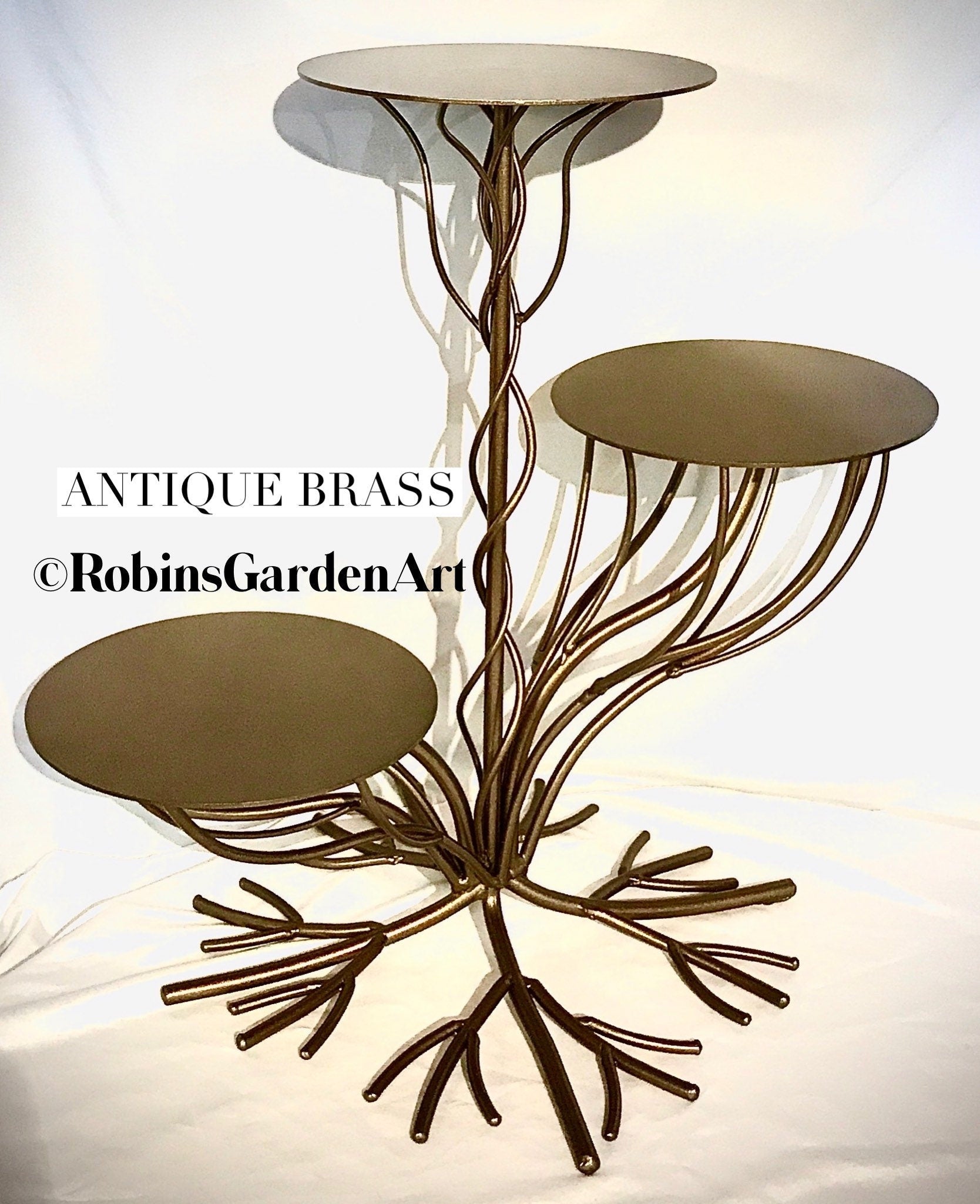 Hand Crafted Three Tier Cake Stand: Tree of Life Design