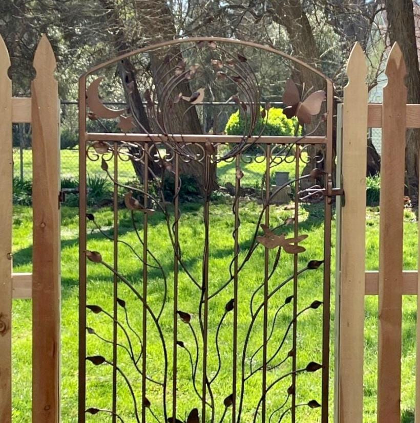 Iron Garden Gate, Original Woodland Gate, Nearly 6 Foot (70 Inch Tall)