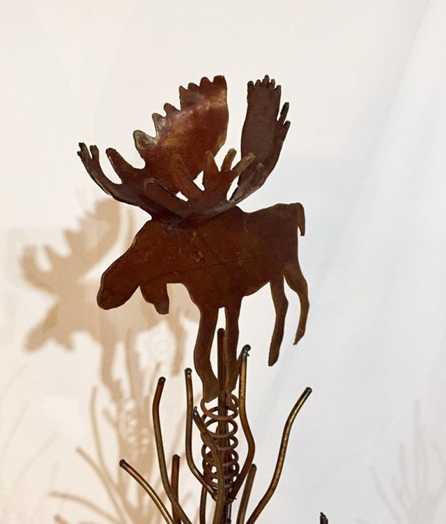 Steel Moose Tree Topper: Rustic Lodge Holiday Decor